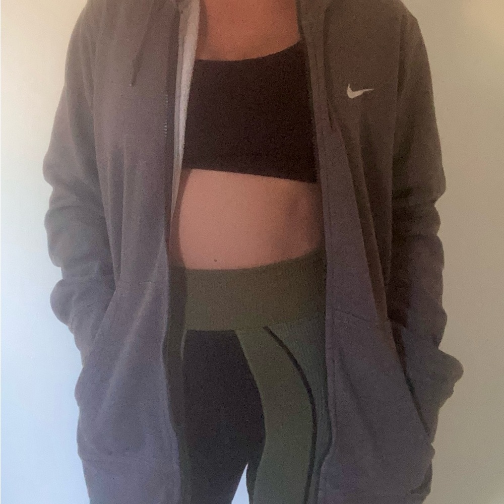 Nike Grey Zip-Up Scuba Hoodie